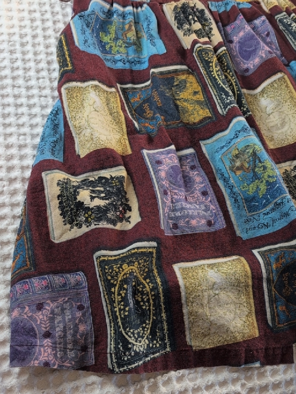 ModCloth Vintage 100% Cotton Burgundy Patchwork Print Dress - Picture 12 of 16